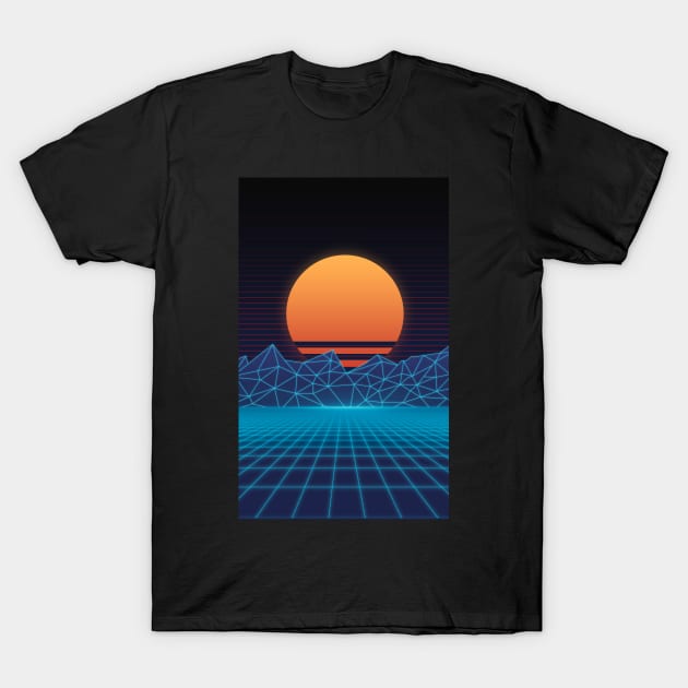 Outrun sunrise T-Shirt by Kiboune